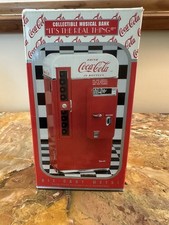 Vtg 1994 Enesco Coca Cola Vending Machine Diecast Musical Bank Original Box 