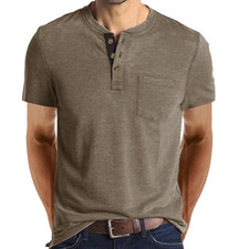 Men Short Sleeve Henley