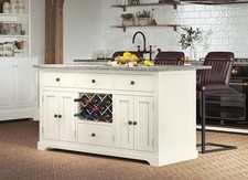 Cream Kitchen Island, Grey Granite Worktop (CKI01D-G) SRP £1199 *ALMOST PERFECT*