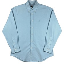 Brooks Brothers Regent Button Down Shirt Mens Large Blue Embroidered Logo Preppy