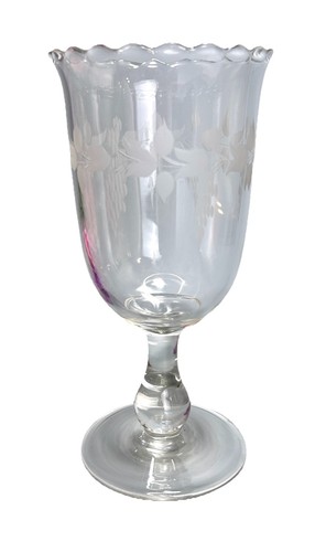Antique celery vase etched - antique,