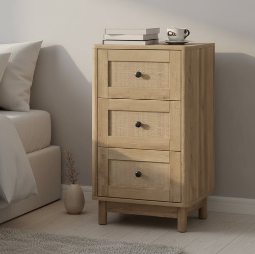 Tall bedside table rattan - bedside,