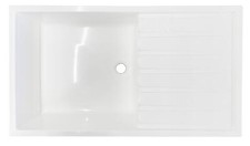 Caravan / Motorhome Kitchen 590 x 335 x 140 White Sink with Drainer