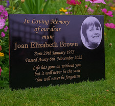 Engraved Black Granite Photo