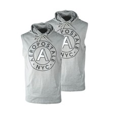 Aeropostale Men's Grey Tank Hooded Sleeveless (S01) - 1 Pack or 2 Pack