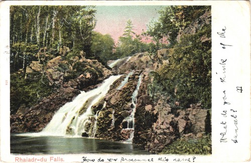 Rhaiadr falls postcard - postcard,