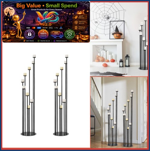 Black floor candelabra - black,