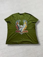 Harley Davidson T Shirt Mens Size XXL Green Designer Vintage Graphic 90s Retro