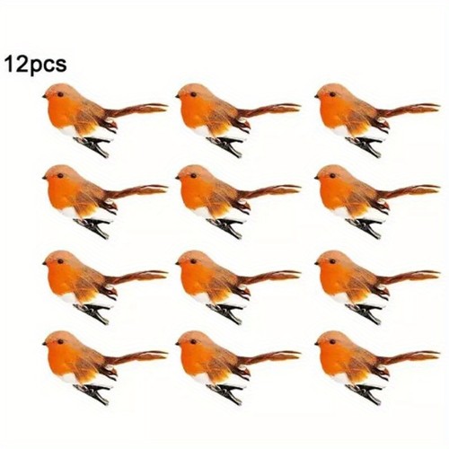 12x clip christmas robins - clip,