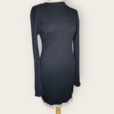Zara Black Ribbed Bodycon Mini