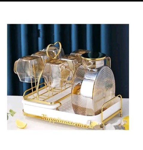 7pc amber glass - 7pc, carafe