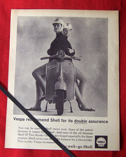 VESPA SPORTIQUE SCOOTER SHELL 2T OIL 1963 ORIGINAL VINTAGE PRESS ADVERT MOD GIRL