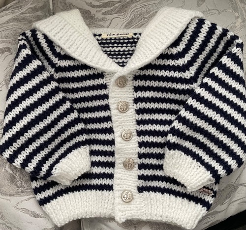 Handknitted baby boy - handknitted, collared