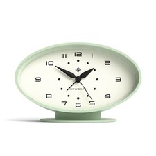 Newgate® Ronnie Alarm Clock Matt Green Oval Retro Arabic Dial Silent Quartz