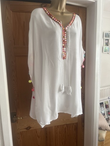 Ladies white long - long, loose