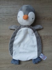 TU Sainsburys Penguin Comforter  Soother Soft Toy Blankie Grey/White NWOT