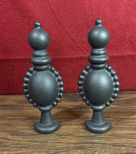 Pair black cast iron - pair,