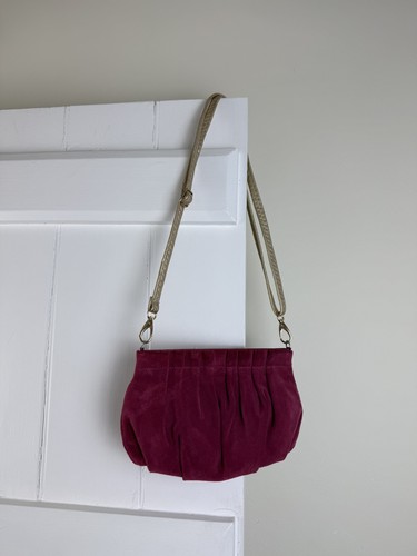 Raspberry pink suede crossbody - raspberry,
