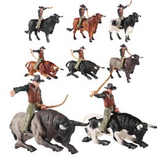  Bullfight Action Figure Cowboy Figurines Fun Toys Models For Kids Buffalo Cow 