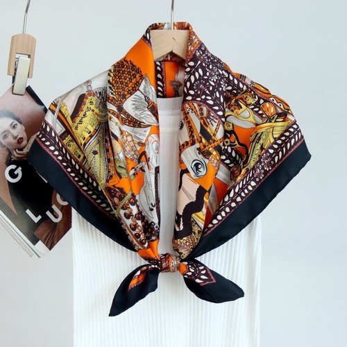 Mulberry silk scarf - scarf, orange