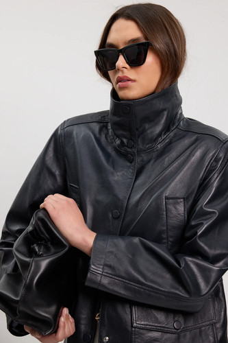 Karen millen leather jacket - leather,
