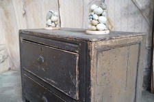 Antique Early 20thC Painted Pine Chest of Two Drawers / TV Stand c.1900-20