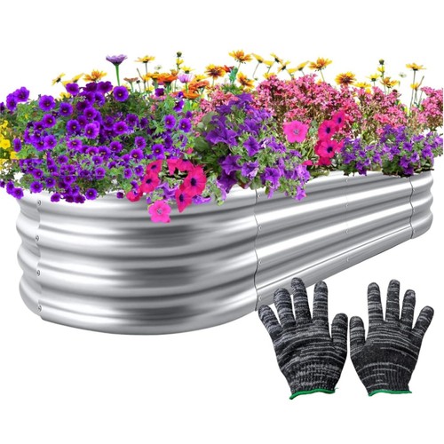Raised metal garden bed - garden,