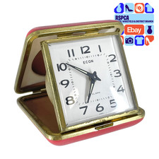 ECON Vintage Travel Clock Red