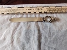 Unusual Solid Silver Letter Opener with a Maltese Cross Finial Knights of Malta