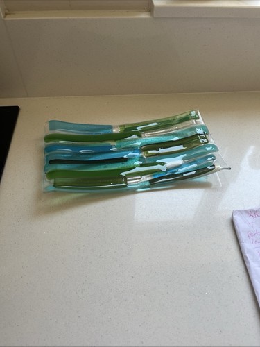 Fused glass ocean - ocean, tray