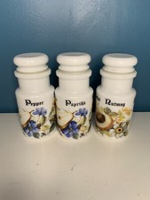 3 Vintage Milk Glass Spice