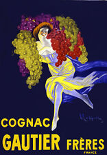 AD28 Vintage 1900's French Cognac Drink Gautier Freres Advertisment Poster A4