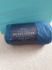 Cosy House Collection Luxury Duvet Cover Bamboo Viscose Mix Super King RoyalBlue