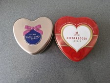 Heart Shaped empty tin x2.  Sanctuary Spa Candle, Niederegger lubeck USED empty 