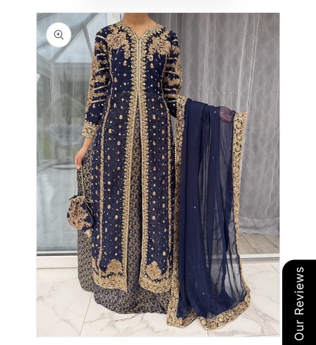 Embroidered chiffon kameez