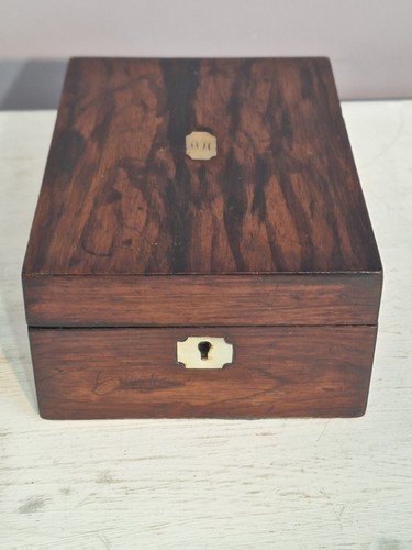 Antique rosewood trinkets box - rosewood,