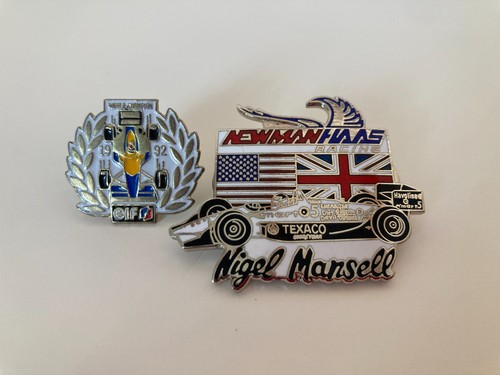 Two nigel mansell title pins - two,