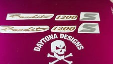 BANDIT 1200 S GOLD SILVER CUSTOM DESIGN FAIRING SEAT DECALS STICKERS GRAPHICS
