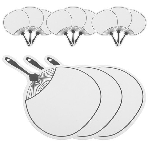 12pcs fan shape blank white - fan,
