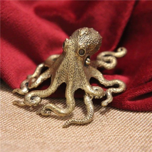 Brass octopus figurine - brass,