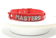 BDSM DDLg collar red custom daddys girl bow sub slave swinger L kink bondage uk