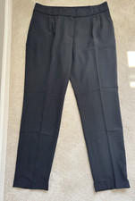 LAURA ASHLEY 'WEEKEND' NAVY PIN DOT SMART WORK STYLE TROUSERS SIZE 12