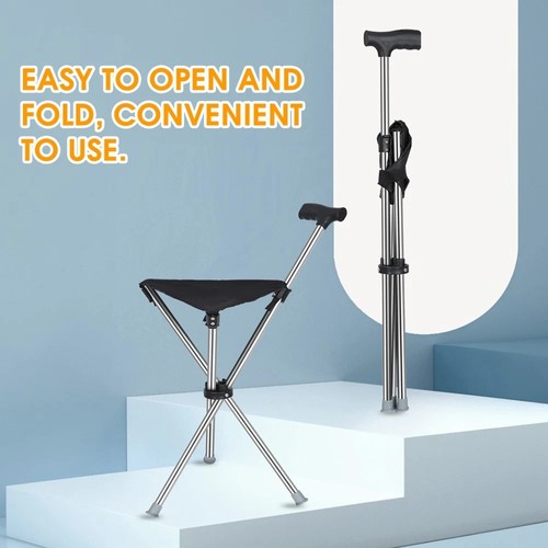 Folding walking stick seat - walking,