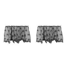  2 Pack Black Lace Curtains