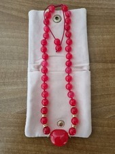 Lola Rose Red Semi Precious Stone Necklace, Gold Coloured Metal Work 