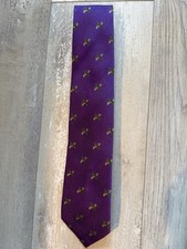 Men’s Laksen Silk Tie Purple Colour Game Bird Pattern