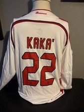 AC Milan Retro White Iconic Kaka 22 Jersey- Long Sleeves Size XL