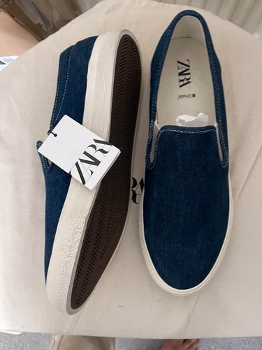 Zara mens smart blue loafers - smart,