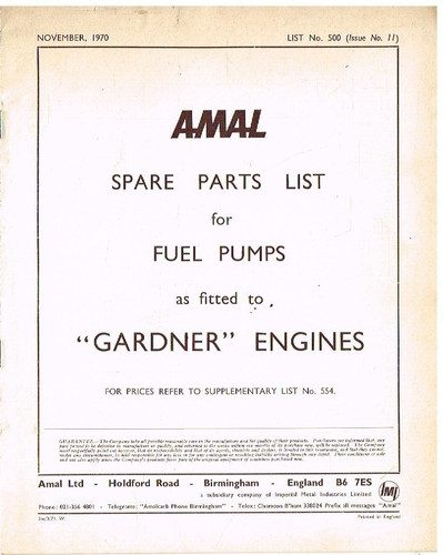 Amal fuel pumps ref - fuel,