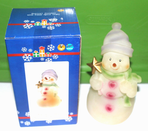 Fiber optic snowman - fiber, lights